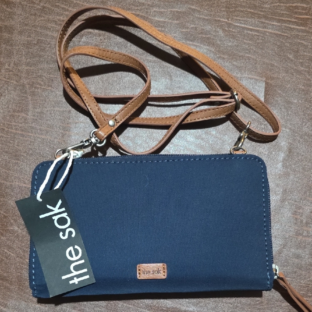 The Sak Blue and Tan Crossbody Bag